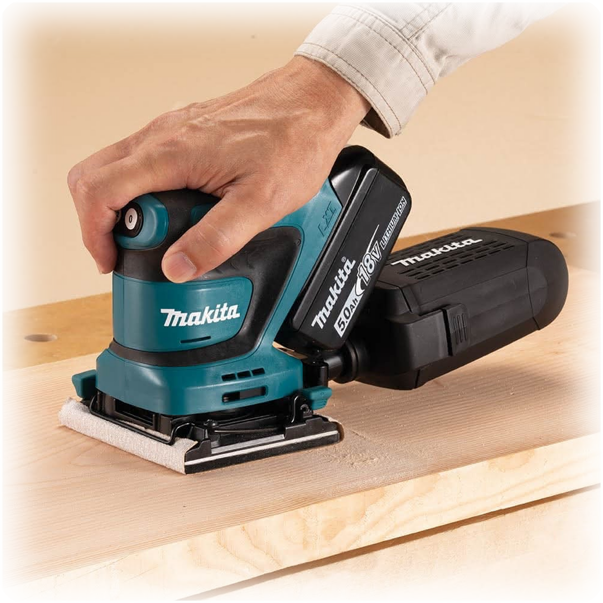 Makita DBO480Z tasandlihvija – kasutus puidu lihvimisel